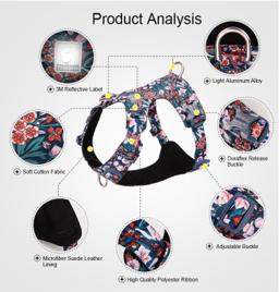 Lightweight Floral Dog Harness