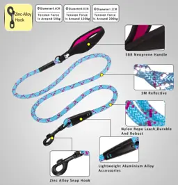 Rope Dog Lead with Neoprene Handle