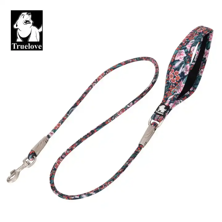 Round Rope Floral Handle Pet Leash