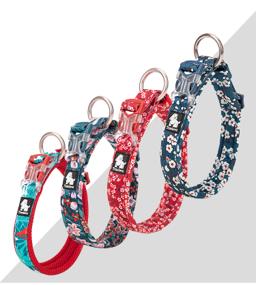 Cotton Patterned Mesh-Padded Dog Collar