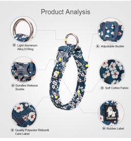 Cotton Patterned Mesh-Padded Dog Collar