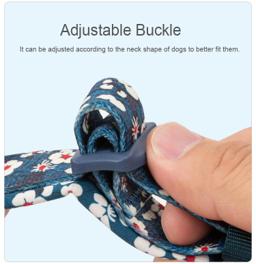 Cotton Patterned Mesh-Padded Dog Collar