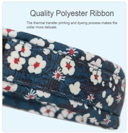 Cotton Patterned Mesh-Padded Dog Collar