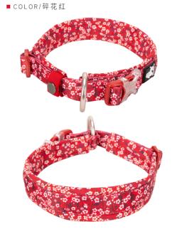 Cotton Patterned Mesh-Padded Dog Collar