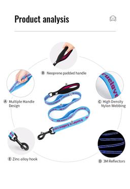 Reflective Dog Lead with Extra Grip Positions