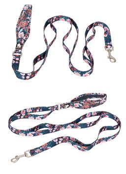 Floral Dog Lead with Multiple Handles